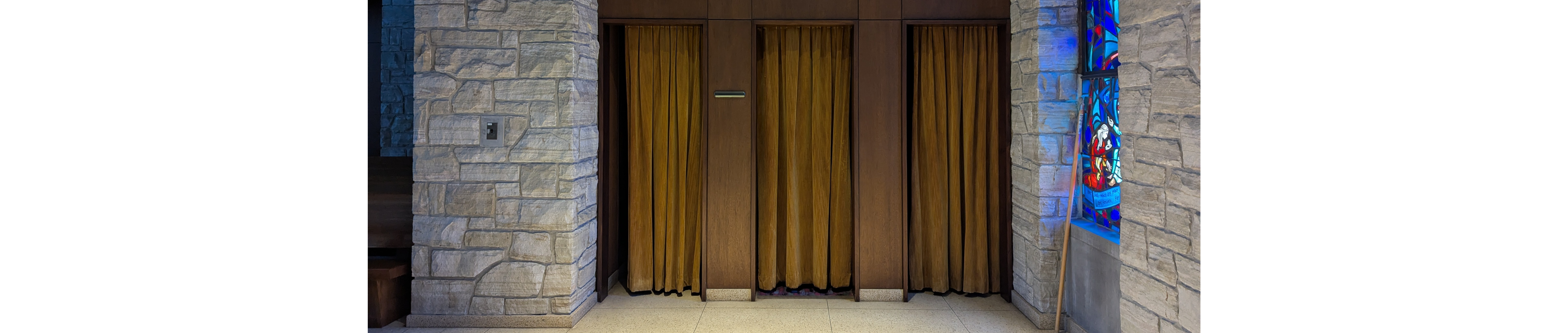 Confessionals in St. Anselm's Parish.