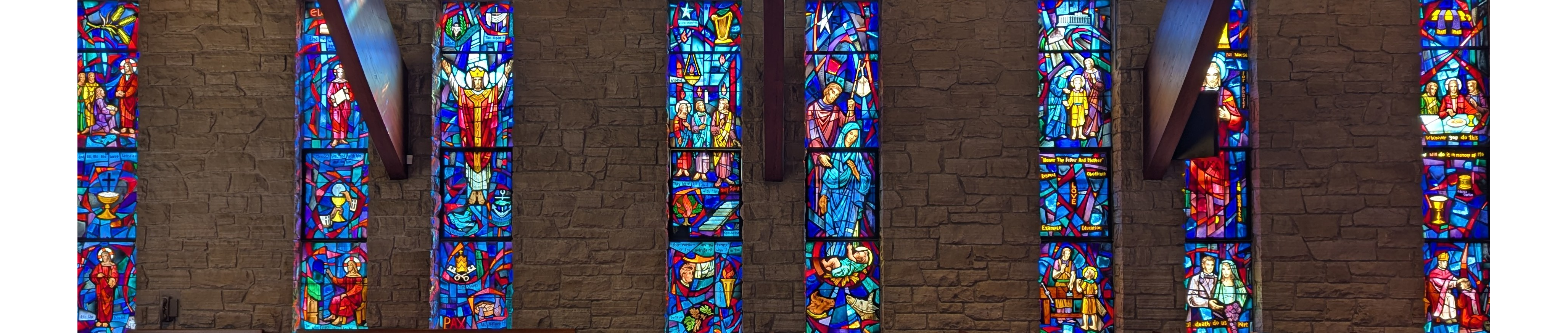 Stained Glass Windows on Northeast Side of St. Anselm's Parish